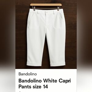 Bandolino White Capri Pants Size 14 Women’s Stretch Casual Summer Cropped Bottom